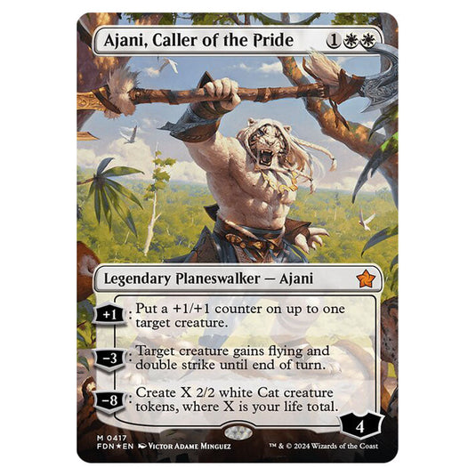Ajani, Caller of the Pride 0417 card from the Magic The Gathering set Foundations