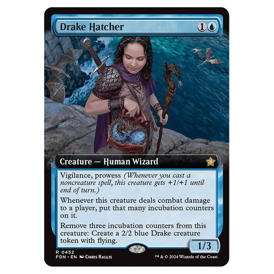 Drake Hatcher 0452 card from the Magic The Gathering set Foundations