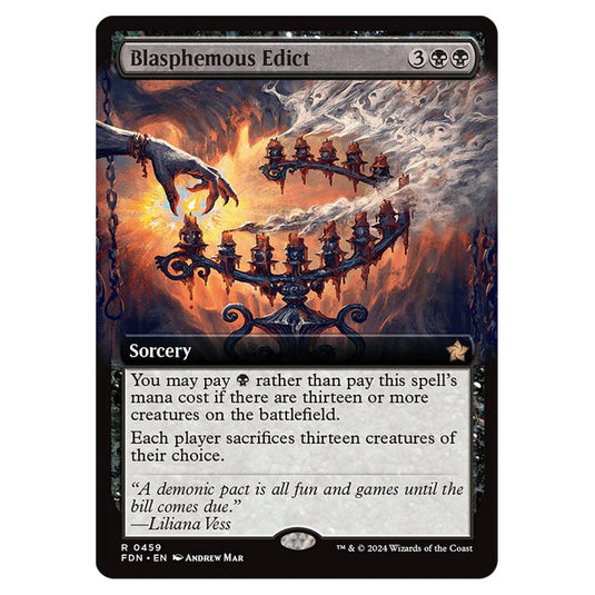 Blasphemous Edict 0459 card from the Magic The Gathering set Foundations