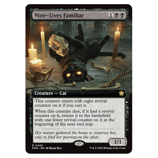 Nine-Lives Familiar 0462 card from the Magic The Gathering set Foundations