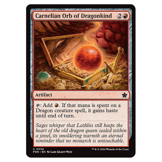 Carnelian Orb of Dragonkind 0534 card from the Magic The Gathering set Foundations
