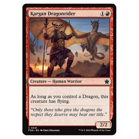 Kargan Dragonrider 0541 card from the Magic The Gathering set Foundations