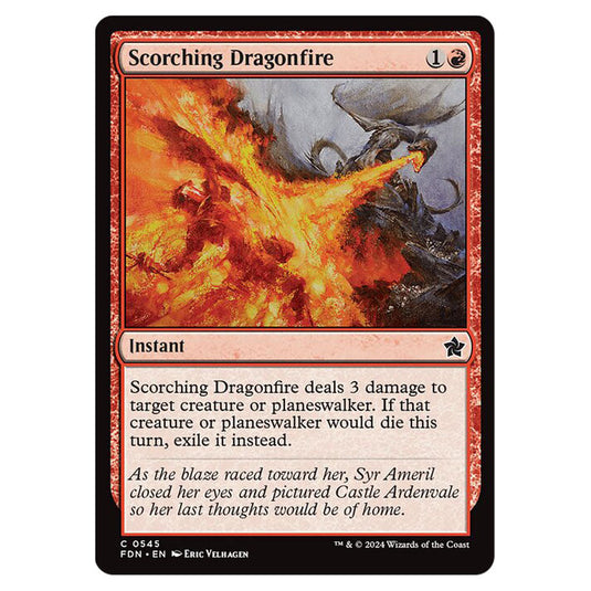Scorching Dragonfire 0545 card from the Magic The Gathering set Foundations