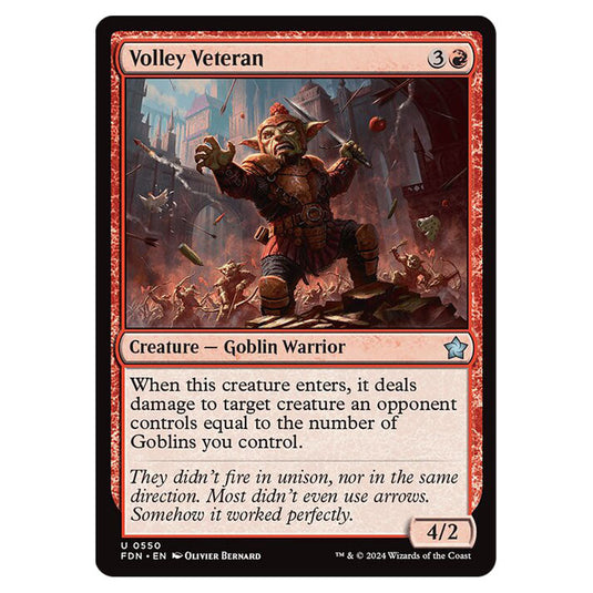 Volley Veteran 0550 card from the Magic The Gathering set Foundations