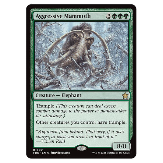Aggressive Mammoth 0551 card from the Magic The Gathering set Foundations