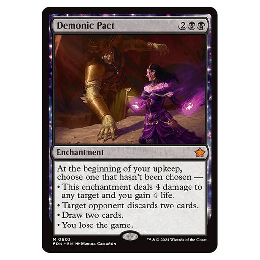 Demonic Pact 0602 card from the Magic The Gathering set Foundations