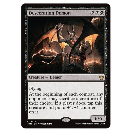 Desecration Demon 0603 card from the Magic The Gathering set Foundations