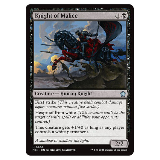 Knight of Malice 0608 card from the Magic The Gathering set Foundations