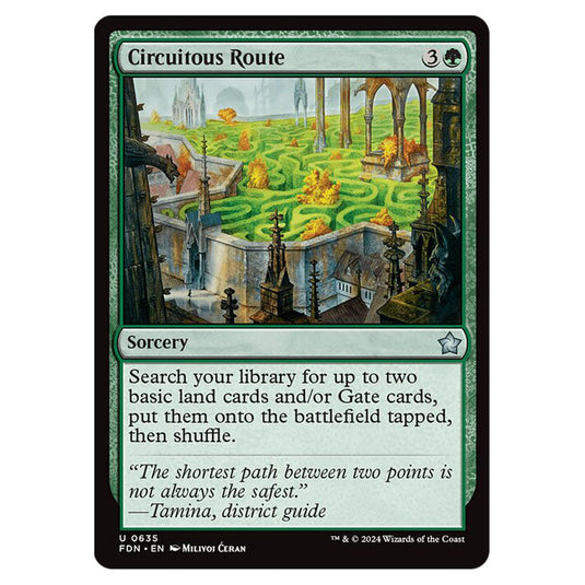 Circuitous Route 0635 card from the Magic The Gathering set Foundations