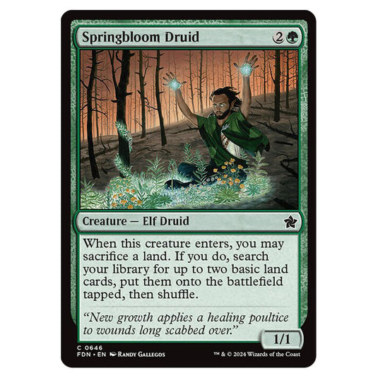 Springbloom Druid 0646 card from the Magic The Gathering set Foundations