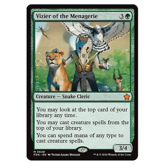 Vizier of the Menagerie 0649 card from the Magic The Gathering set Foundations