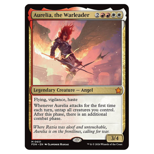 Aurelia, the Warleader 0651 card from the Magic The Gathering set Foundations