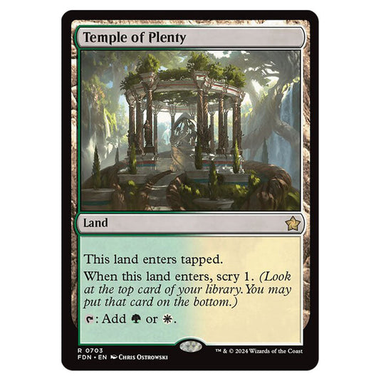 Temple of Plenty 0703 card from the Magic The Gathering set Foundations