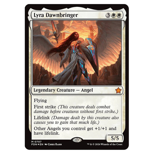 Lyra Dawnbringer 0707 card from the Magic The Gathering set Foundations