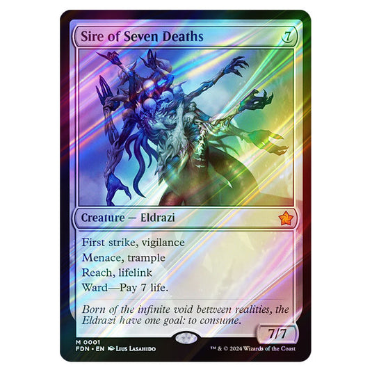 Sire of Seven Deaths 0001 card from the Magic The Gathering set Foundations