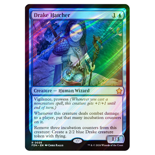 Drake Hatcher 0035 card from the Magic The Gathering set Foundations