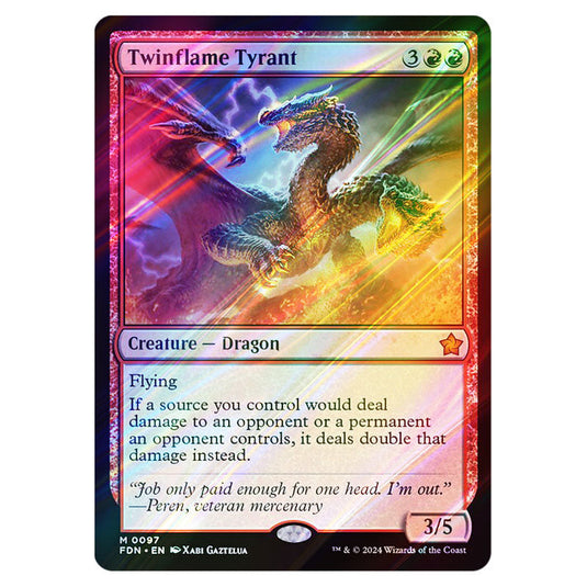 Twinflame Tyrant 0097 card from the Magic The Gathering set Foundations
