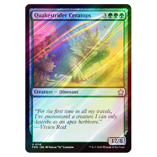Quakestrider Ceratops 0110 card from the Magic The Gathering set Foundations