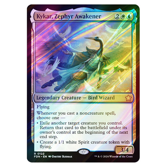 Kykar, Zephyr Awakener 0122 card from the Magic The Gathering set Foundations