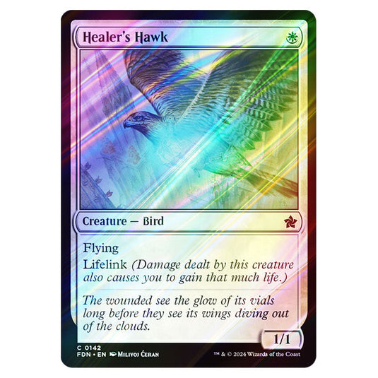 Healer's Hawk 0142 card from the Magic The Gathering set Foundations