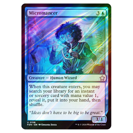 Micromancer 0158 card from the Magic The Gathering set Foundations