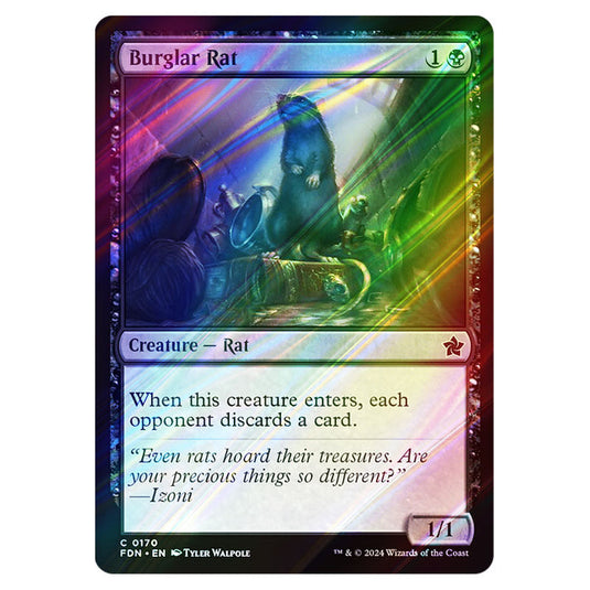 Burglar Rat 0170 card from the Magic The Gathering set Foundations
