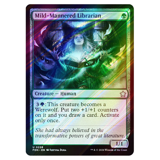 Mild-Mannered Librarian 0228 card from the Magic The Gathering set Foundations