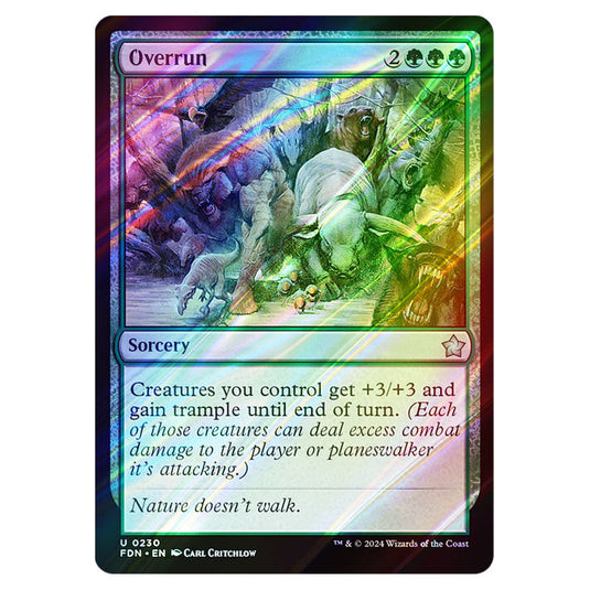 Overrun 0230 card from the Magic The Gathering set Foundations