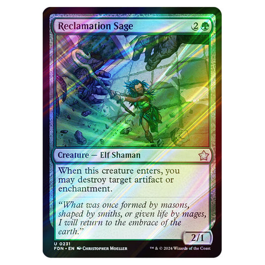 Reclamation Sage 0231 card from the Magic The Gathering set Foundations