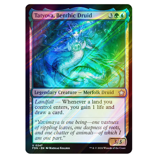 Tatyova, Benthic Druid 0247 card from the Magic The Gathering set Foundations