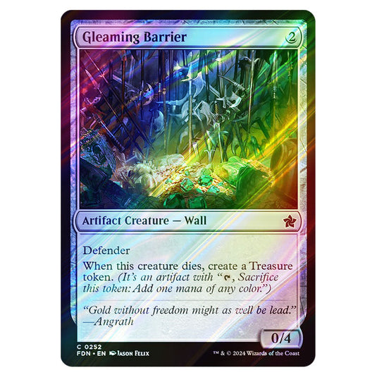 Gleaming Barrier 0252 card from the Magic The Gathering set Foundations