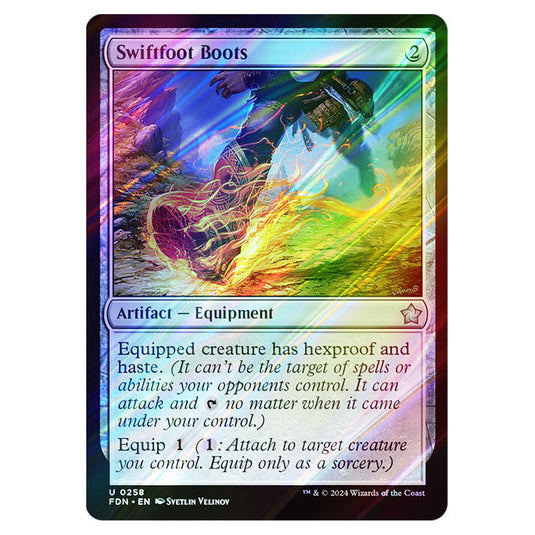 Swiftfoot Boots 0258 card from the Magic The Gathering set Foundations