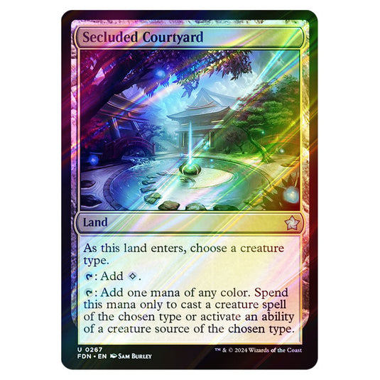 Secluded Courtyard 0267 card from the Magic The Gathering set Foundations