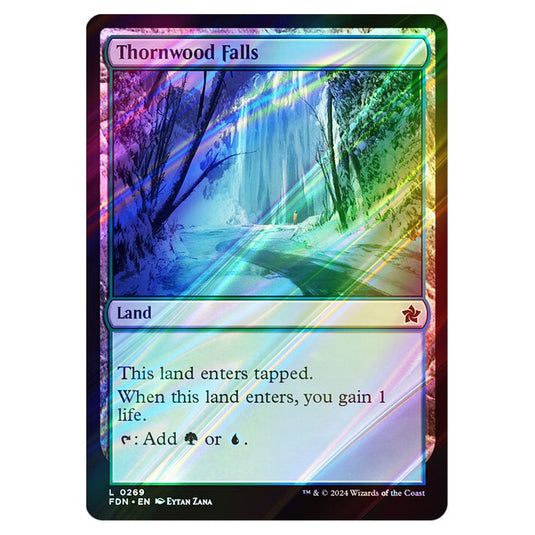 Thornwood Falls 0269 card from the Magic The Gathering set Foundations