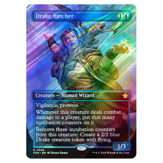 Drake Hatcher 0306 card from the Magic The Gathering set Foundations