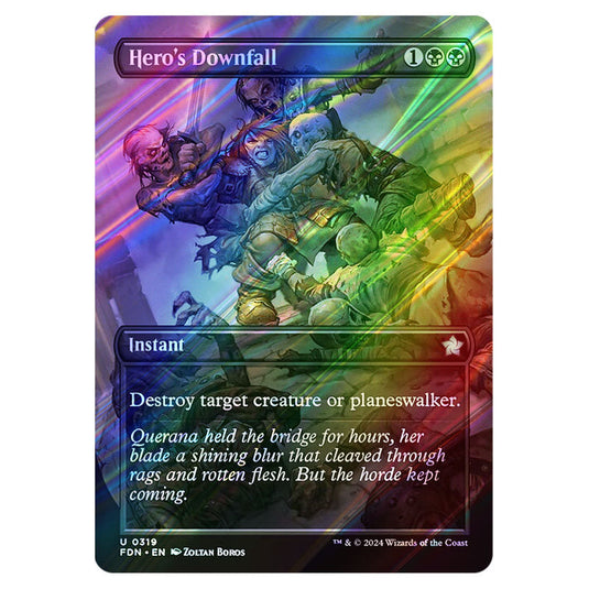 Hero's Downfall 0319 card from the Magic The Gathering set Foundations