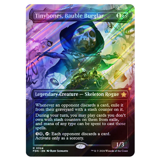 Tinybones, Bauble Burglar 0324 card from the Magic The Gathering set Foundations