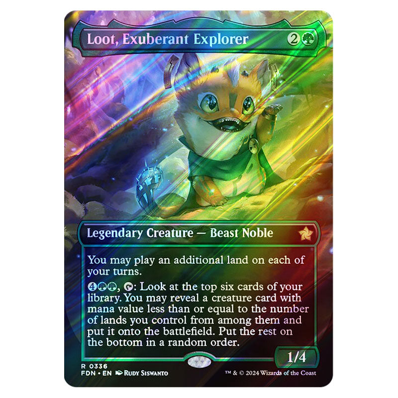 Magic The Gathering - Foundations - Loot, Exuberant Explorer (Borderle Magic The Gathering - Foundations - Loot, Exuberant Explorer (Borderle