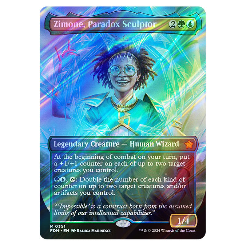 Magic The Gathering - Foundations - Zimone, Paradox Sculptor (Borderle Magic The Gathering - Foundations - Zimone, Paradox Sculptor (Borderle