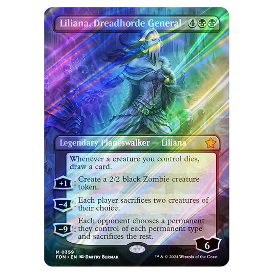 Liliana, Dreadhorde General 0359 card from the Magic The Gathering set Foundations