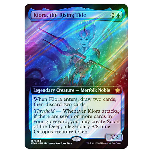 Kiora, the Rising Tide 0455 card from the Magic The Gathering set Foundations