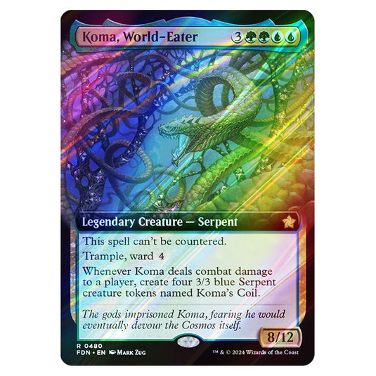 Koma, World-Eater 0480 card from the Magic The Gathering set Foundations