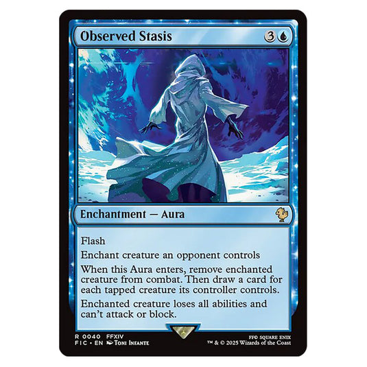 Observed Stasis 0040 card from the Magic The Gathering set Universes Beyond - Final Fantasy - Commander