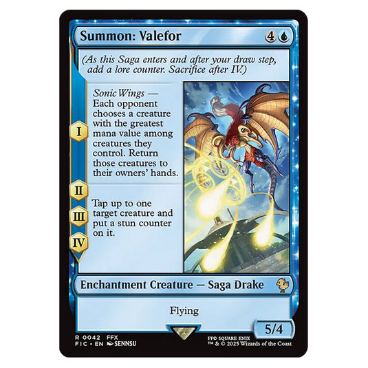 Summon: Valefor 0042 card from the Magic The Gathering set Universes Beyond - Final Fantasy - Commander