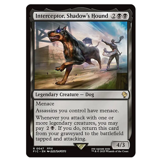 Interceptor, Shadow's Hound 0047 card from the Magic The Gathering set Universes Beyond - Final Fantasy - Commander