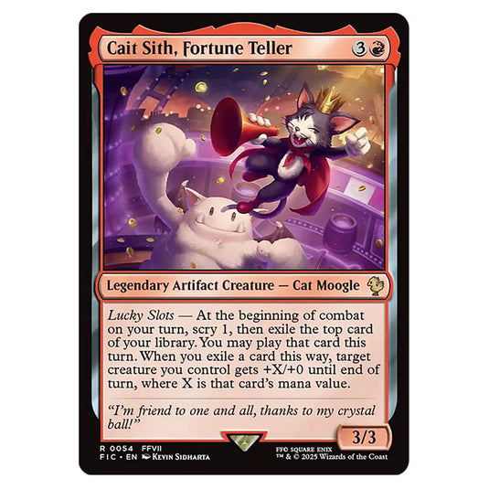 Cait Sith, Fortune Teller 0054 card from the Magic The Gathering set Universes Beyond - Final Fantasy - Commander