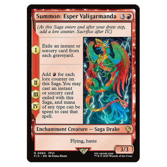 Summon: Esper Valigarmanda 0060 card from the Magic The Gathering set Universes Beyond - Final Fantasy - Commander