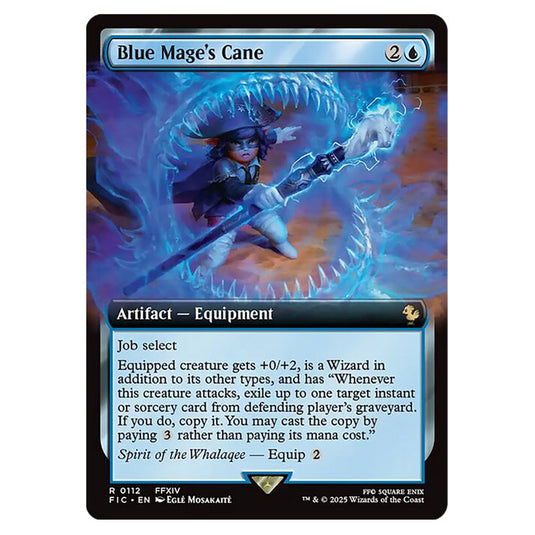 Blue Mage's Cane 0112 card from the Magic The Gathering set Universes Beyond - Final Fantasy - Commander
