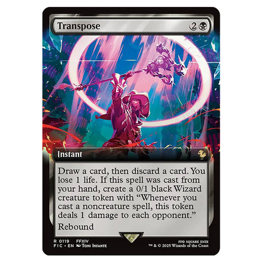 Transpose 0119 card from the Magic The Gathering set Universes Beyond - Final Fantasy - Commander