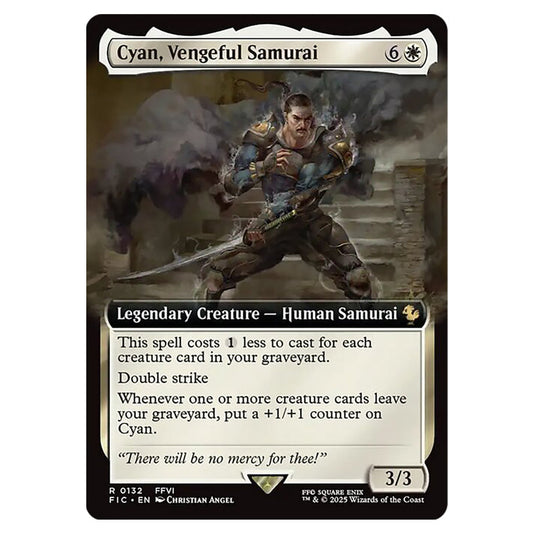 Cyan, Vengeful Samurai 0132 card from the Magic The Gathering set Universes Beyond - Final Fantasy - Commander